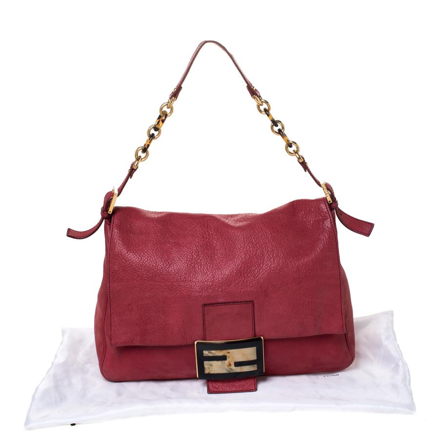 fendi red leather bag