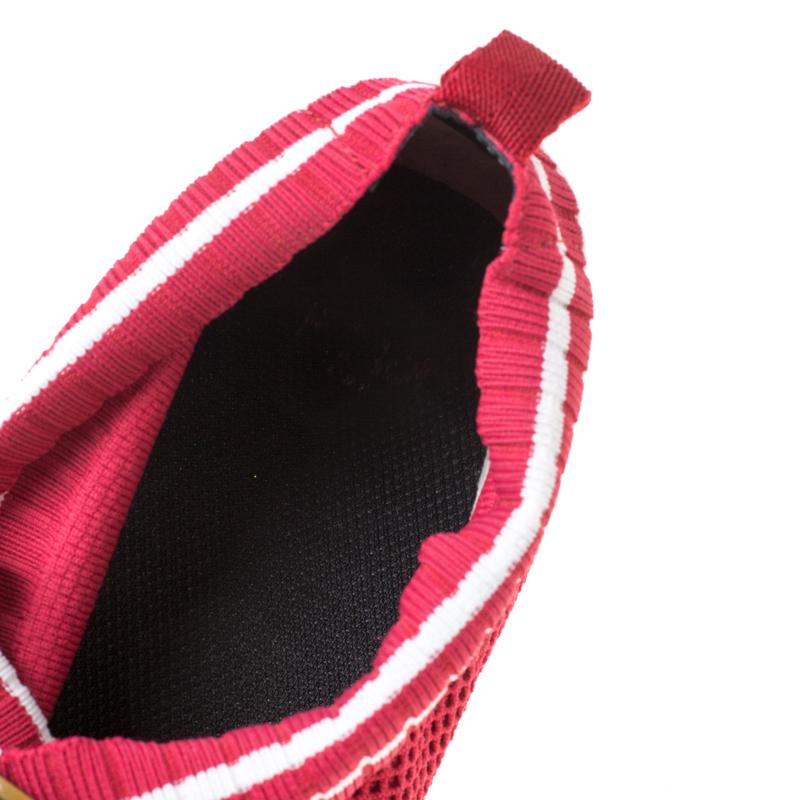 Women's Fendi Red Knit Fabric Rockoko Sneakers Size 36