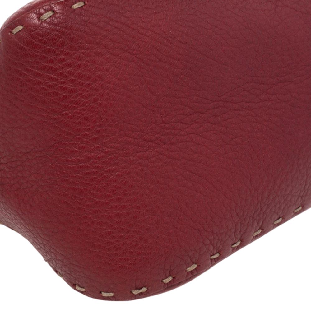 Fendi Red Leather Baguette Shoulder Bag 5