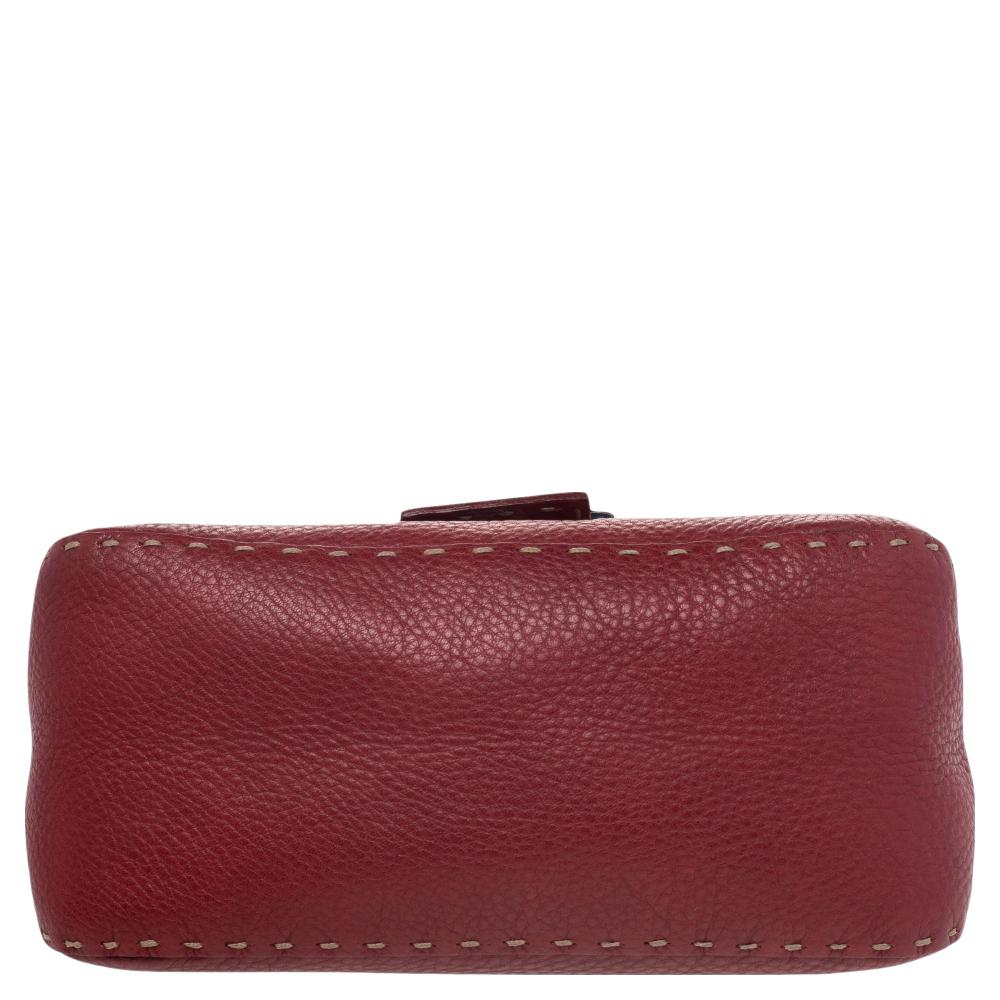 Women's Fendi Red Leather Baguette Shoulder Bag