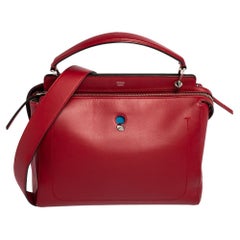 Fendi Red Leather Dotcom Satchel