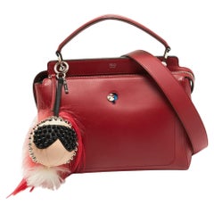 Fendi Dotcom Top Handle Bag aus rotem Leder