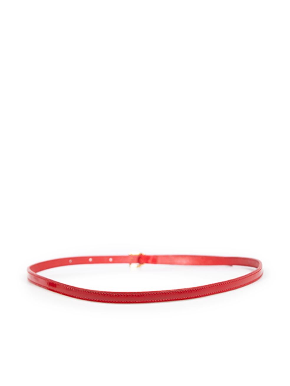 CONDITION is Very good. Minimal wear to the belt is evident, there are small marks on the end of the belt on this used Fendi designer resale item.
  
  
  
  Details
  
  
  Red
  
  Leather
  
  Thin belt
  
  Gold tone hardware
  
  FF Logo