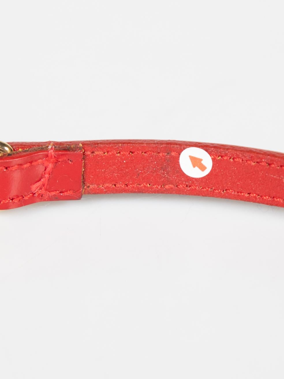 Fendi Red Leather FF Logo Thin Belt 2