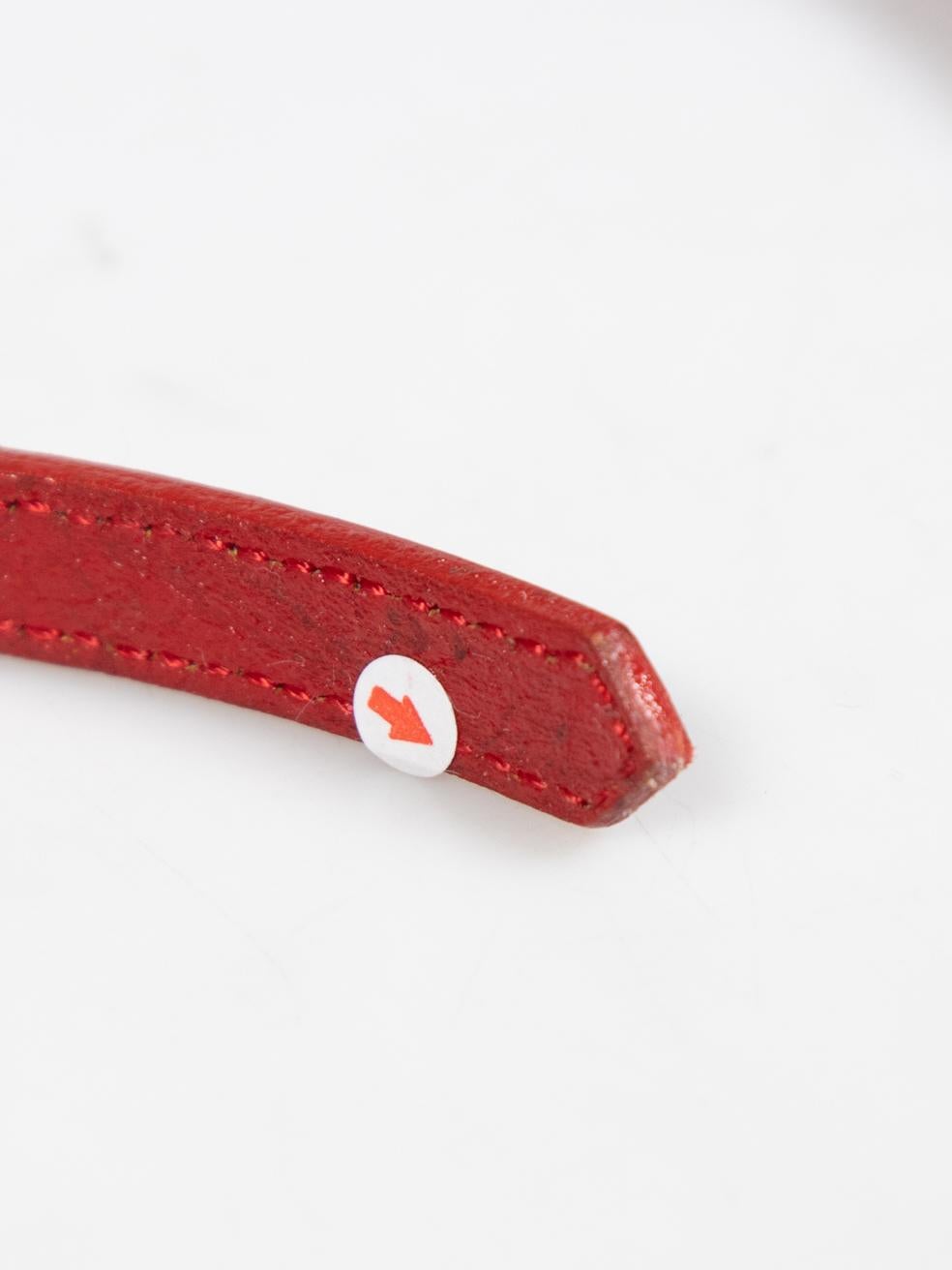 Fendi Red Leather FF Logo Thin Belt 3