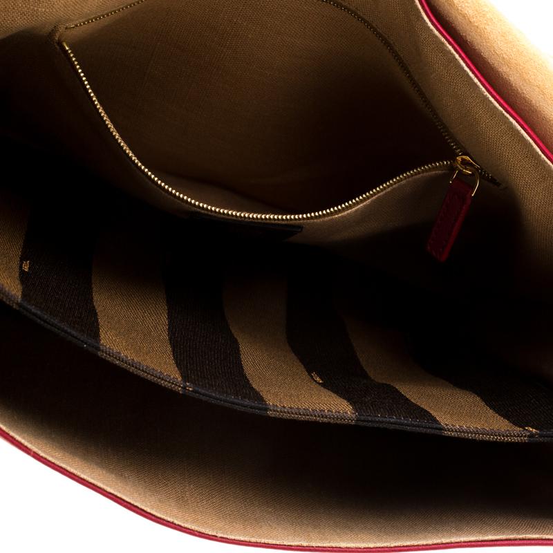 Fendi Red Leather Large Claudia Shoulder Bag 3