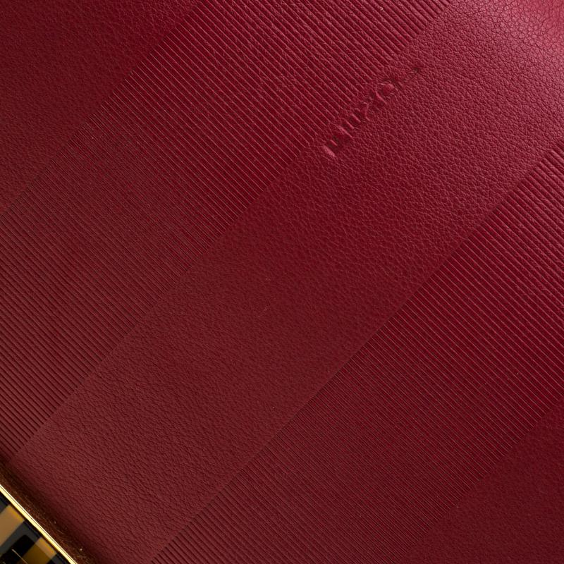 Fendi Red Leather Large Claudia Shoulder Bag 4