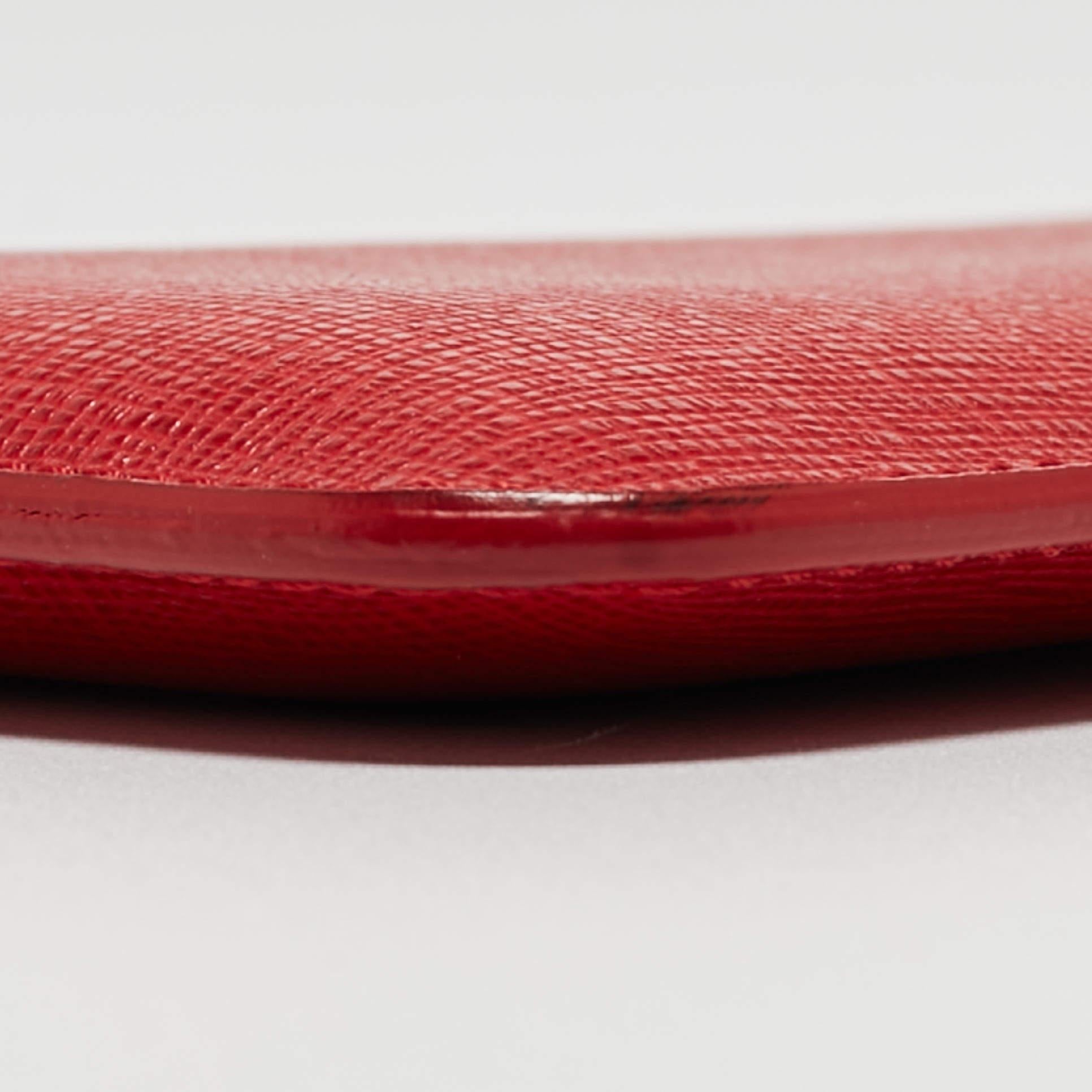 Fendi Red Leather Logo Phone Cover For Sale 1