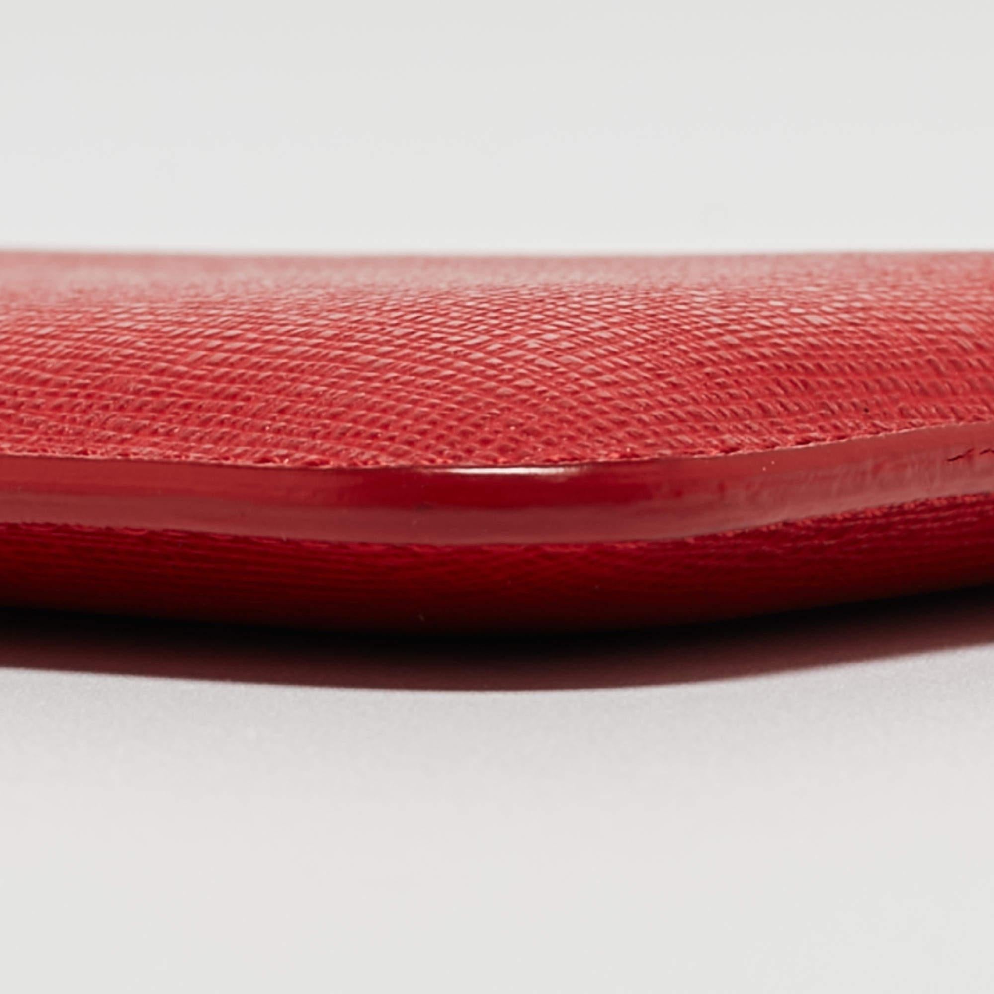 Fendi Red Leather Logo Phone Cover For Sale 2