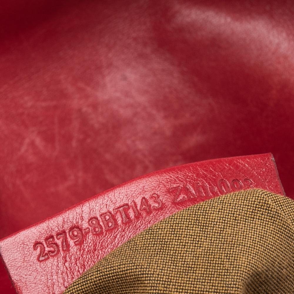 Women's Fendi Red Leather Maxi Baguette Flap Shoulder Bag