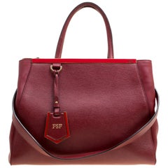 Fendi Red Leather Medium 2jours Tote