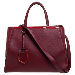 Fendi Red Leather Medium 2jours Tote