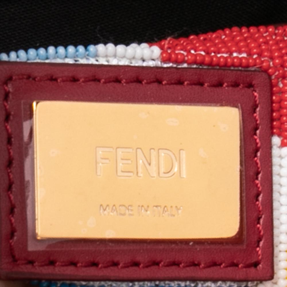 Fendi Red Leather Medium Peekaboo Top Handle Bag 6