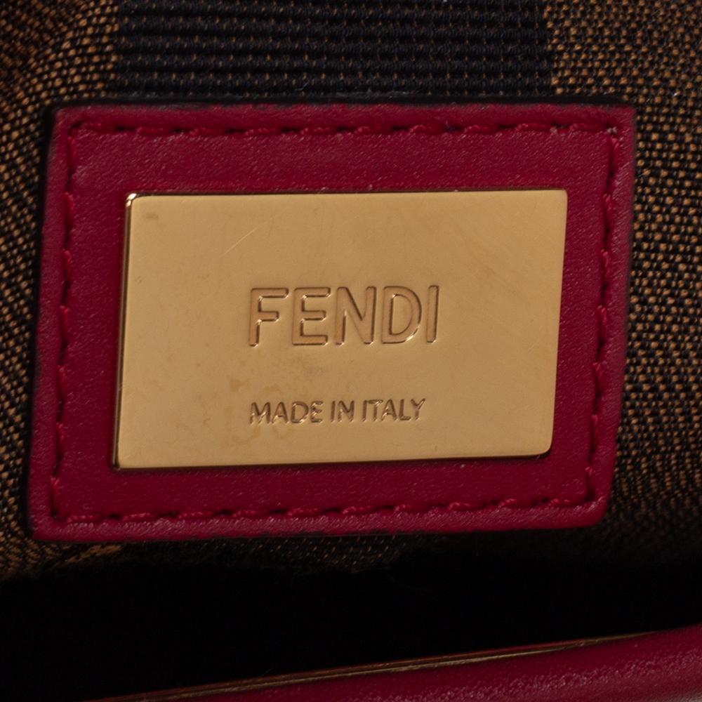 Fendi Red Leather Medium Peekaboo Top Handle Bag 1