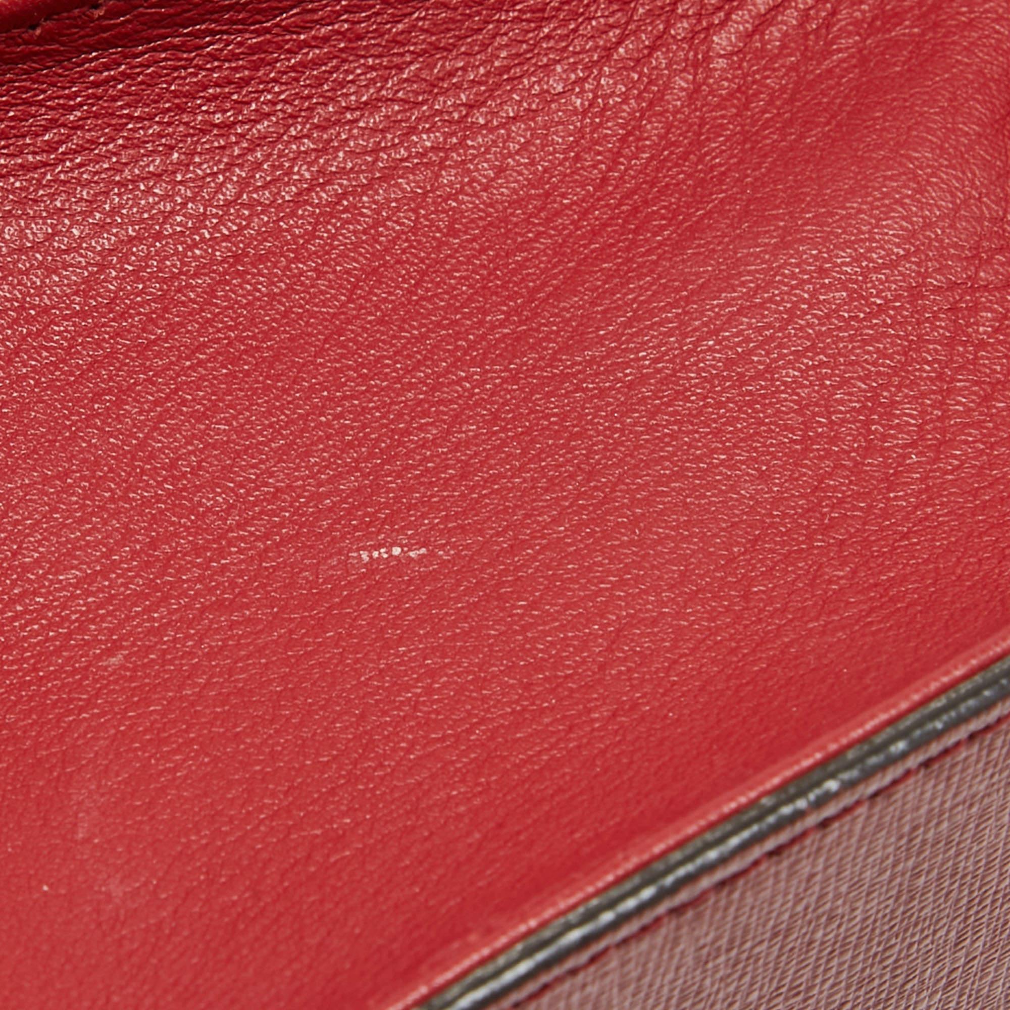 Fendi mini sac Demi Jour à poignée supérieure en cuir rouge en vente 12