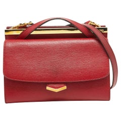 Fendi Mini Demi Jour Top Handle Bag aus rotem Leder