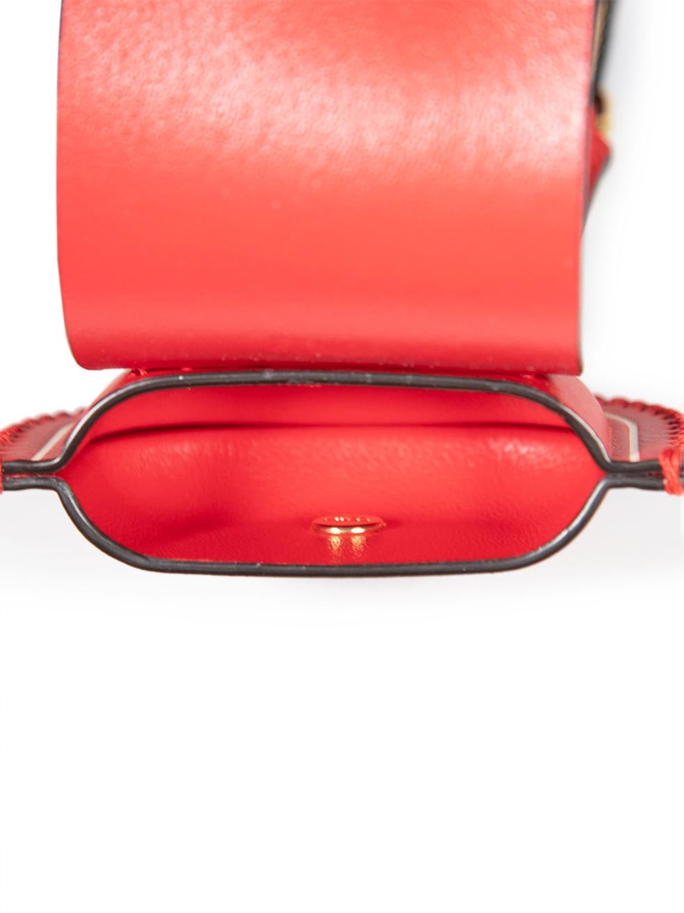 Fendi Red Leather Pico Baguette AirPods Pro Case with Strap For Sale 1