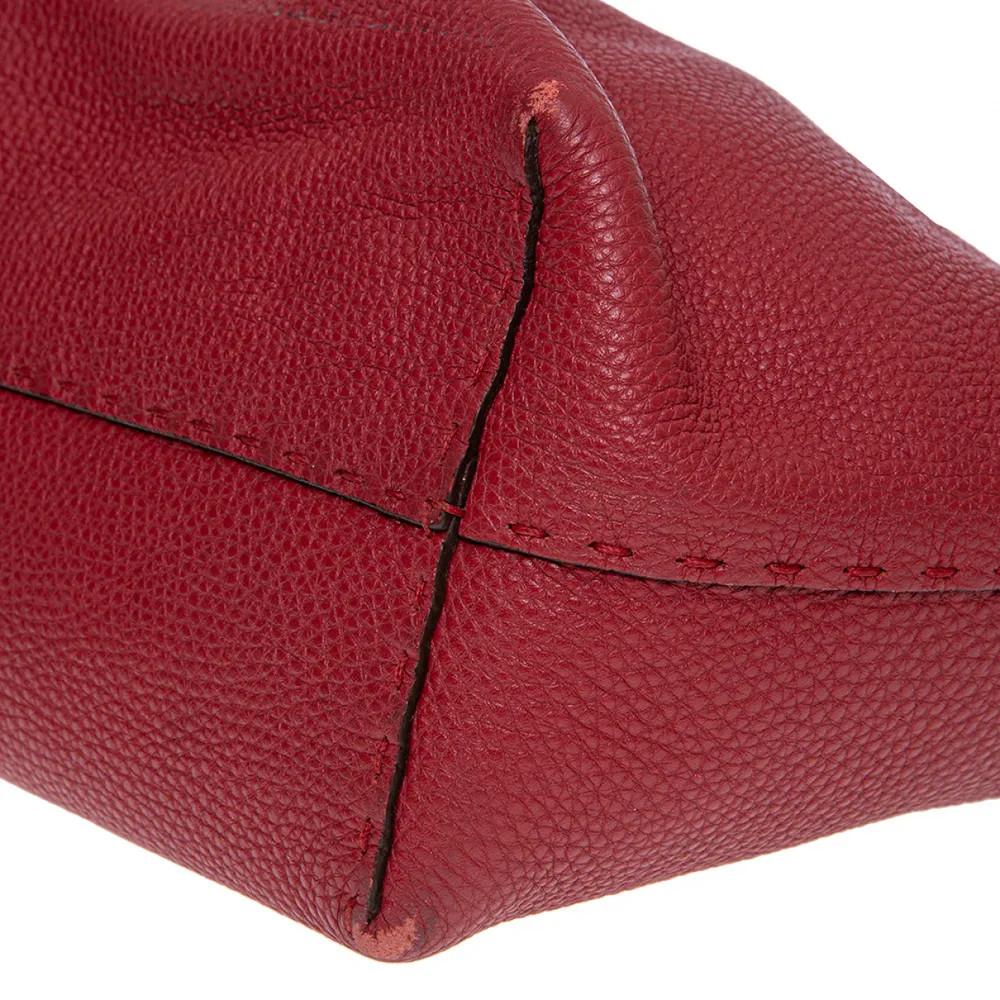 Red Fendi red leather Selleria shoulder bag