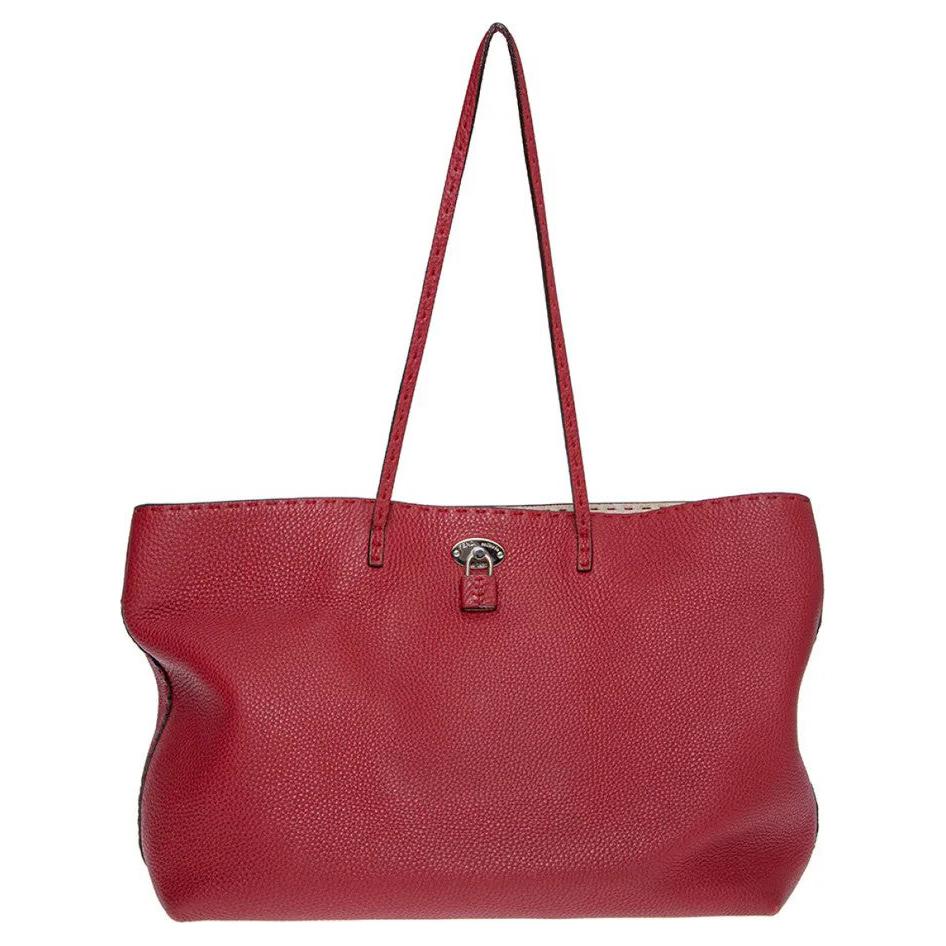 Fendi red leather Selleria shoulder bag