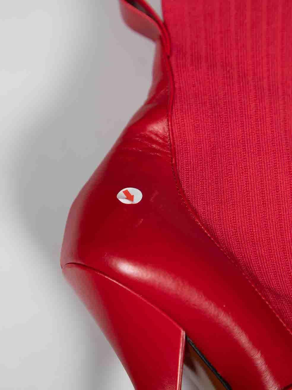 Fendi Rote Lederstiefel mit hohem Absatz mit Absatz Größe IT 39 im Angebot 2