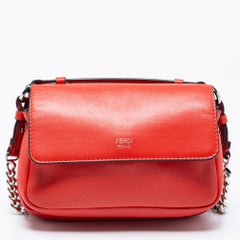 Fendi Red Lipstick Quilted Leather Micro Double Baguette Bag