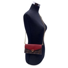 Fendi Red Monogram Leather Continental F is Fendi Wallet on Chain