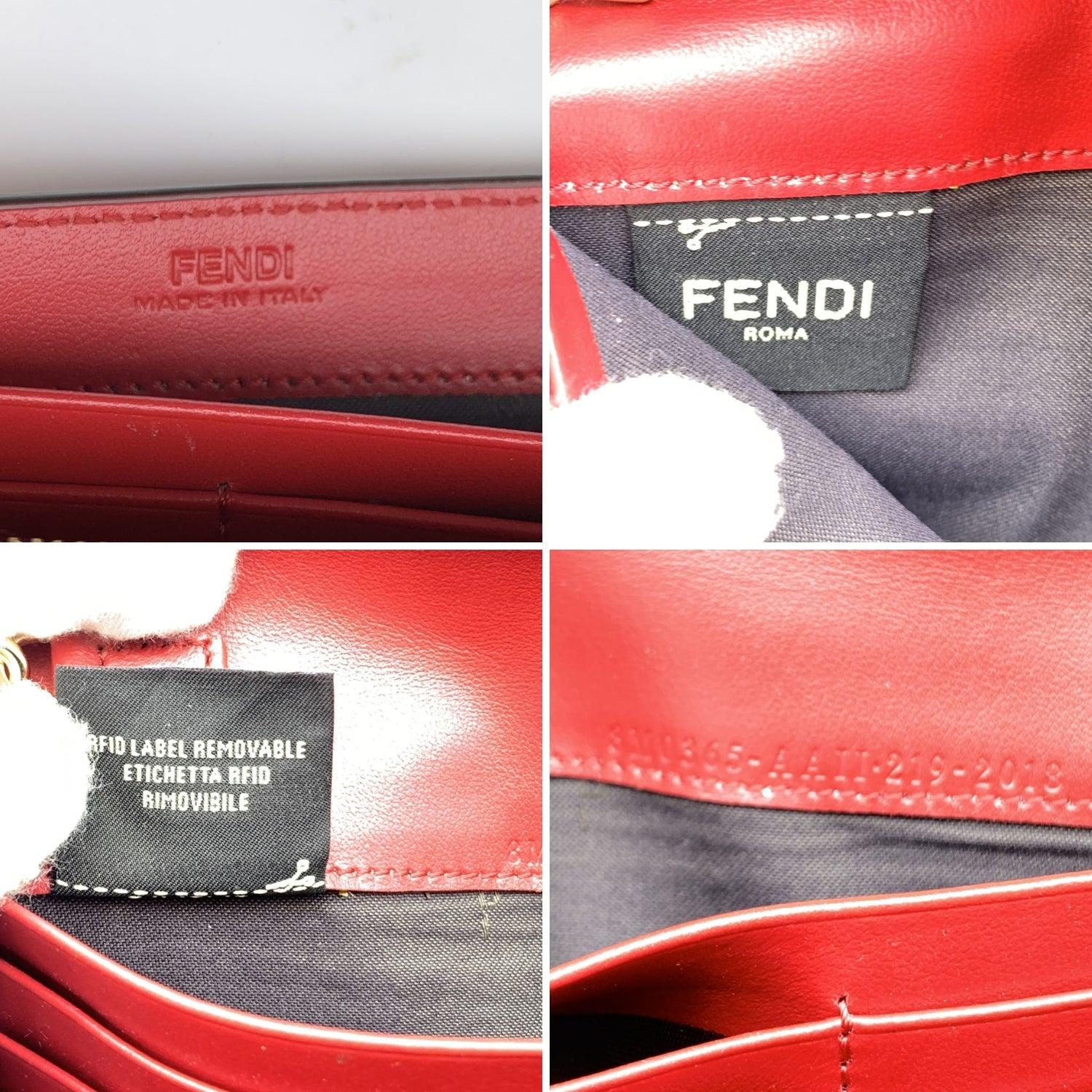 Fendi Red Monogram Leather Continental F is Fendi Wallet on Chain 1