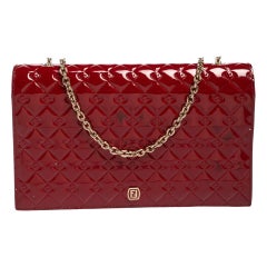 Fendi Red Patent Leather Fendilicious Wallet on Chain