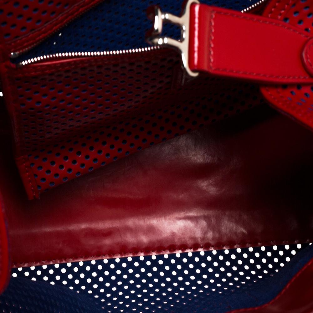 Fendi Red Perforated Patent Leather De Jour Tote 1
