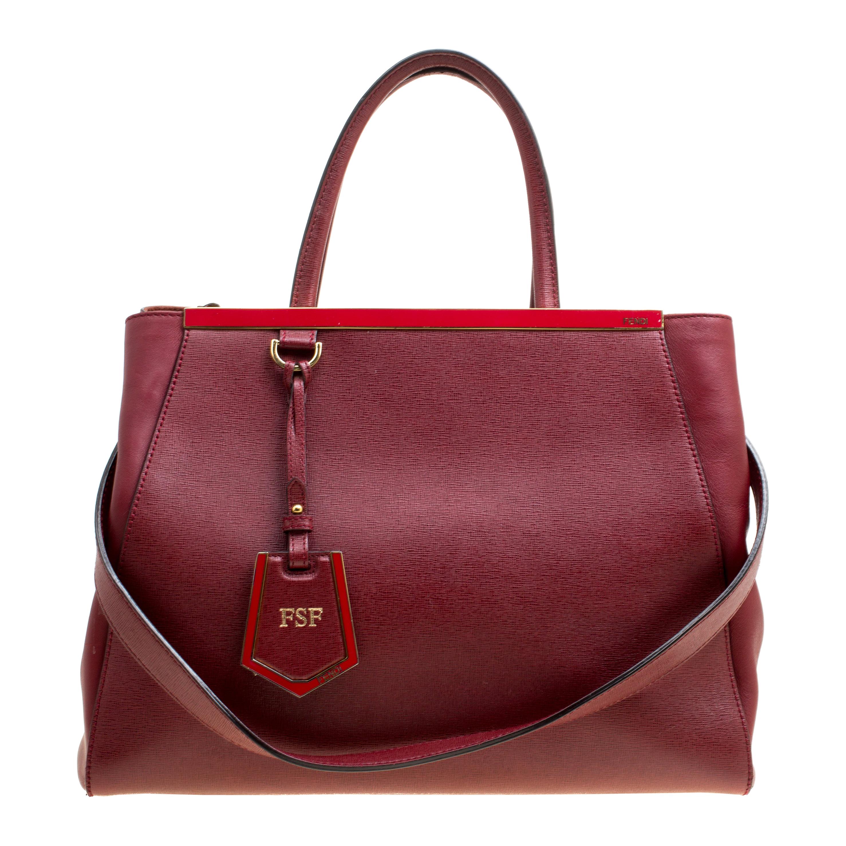 Fendi's 2Jours tote is one of the most iconic designs from the label and it still continues to receive the love of women around the world. Crafted from red Saffiano leather, the bag features double rolled handles and a detachable shoulder strap. It