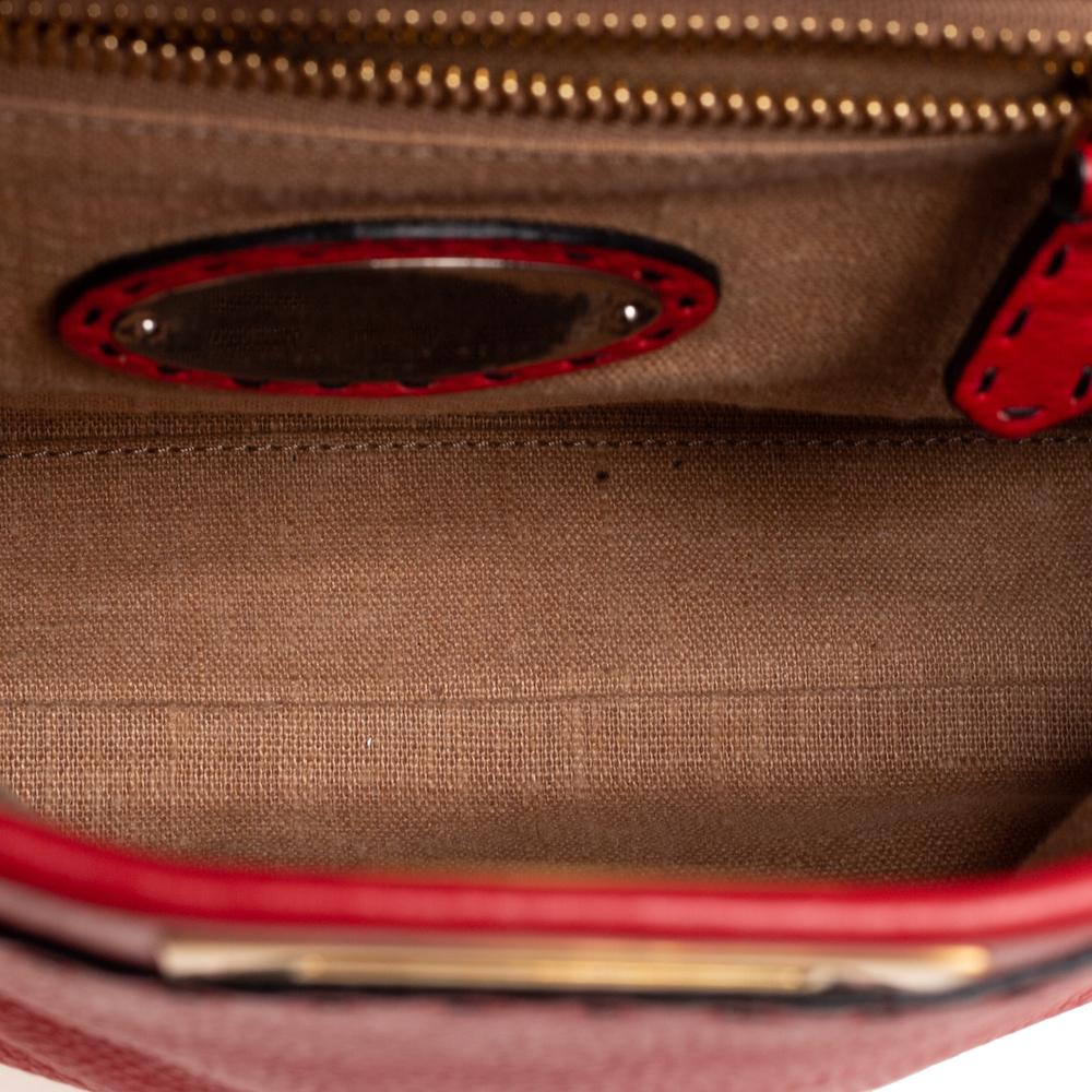Fendi Red Selleria Leather Medium Peekaboo Top Handle Bag 3