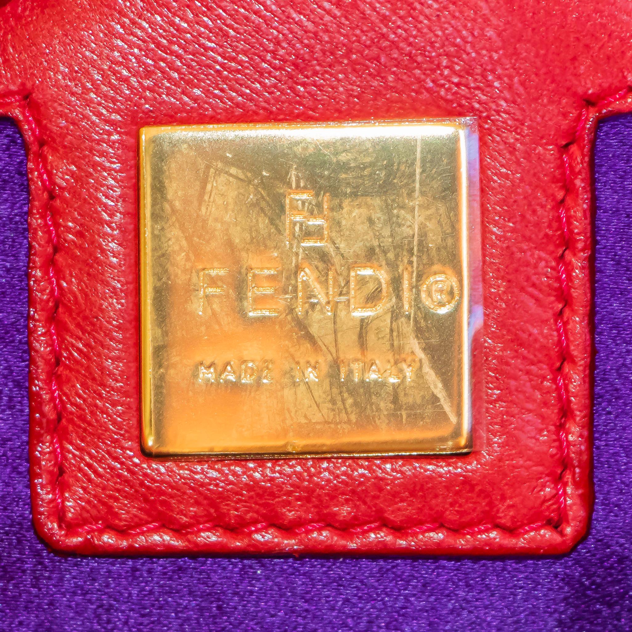 Fendi Red Sequence and Leather Clutch 5