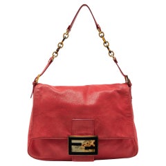 Fendi Red Shimmer Leather Mama Forever Shoulder Bag