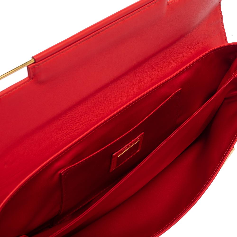 Women's Fendi Red Soft Leather Long Clutch