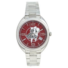 Fendi Red Stainless Steel Momento Lovers 21000M Women's Wristwatch 34 mm