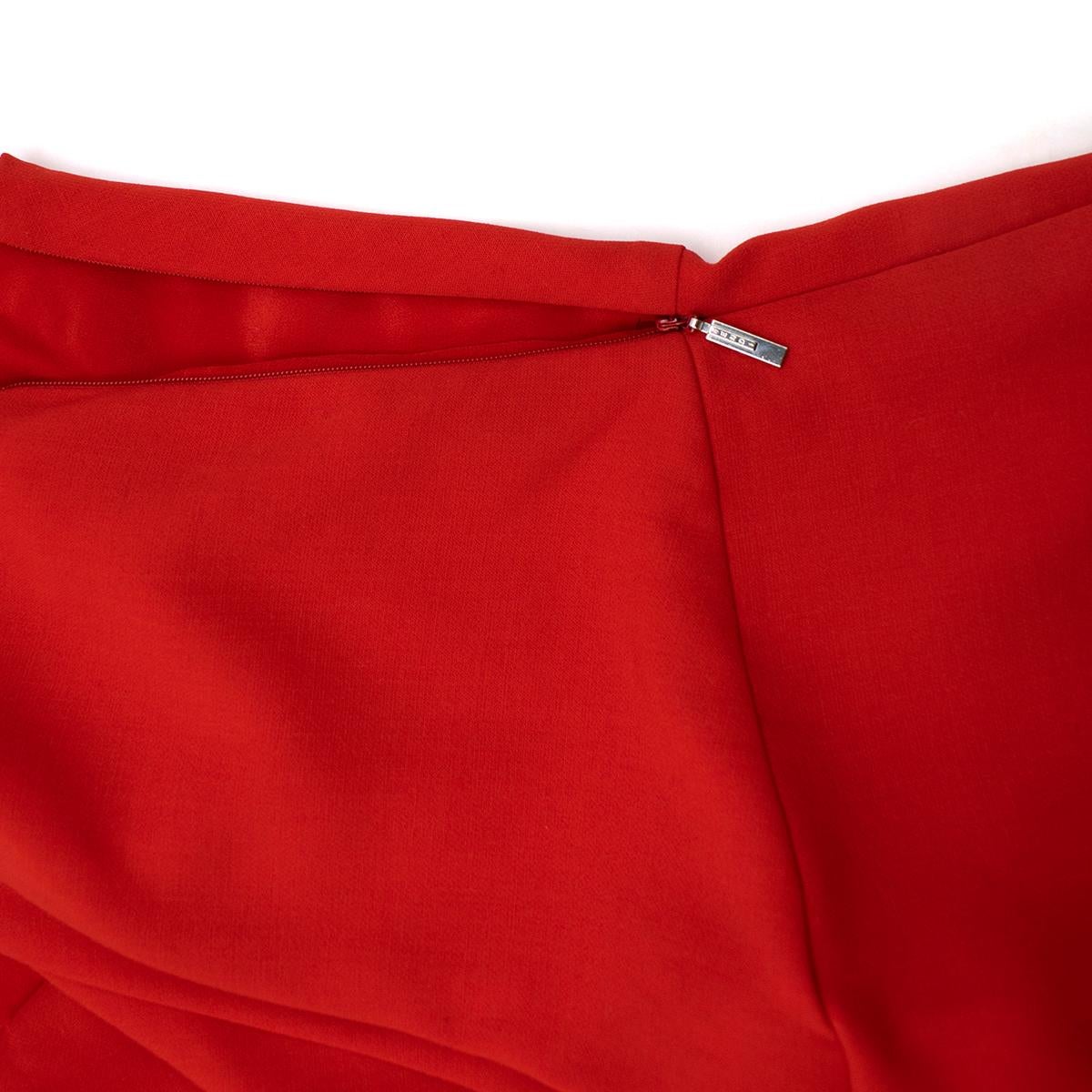 Fendi Red V-Neck Mini Dress - Size US 8 For Sale 1