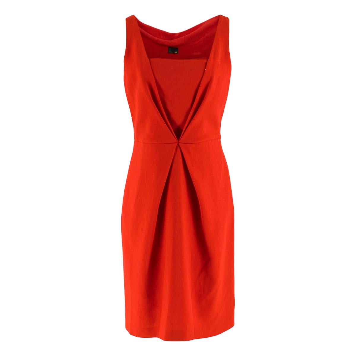 Fendi Red V-Neck Mini Dress - Size US 8 For Sale