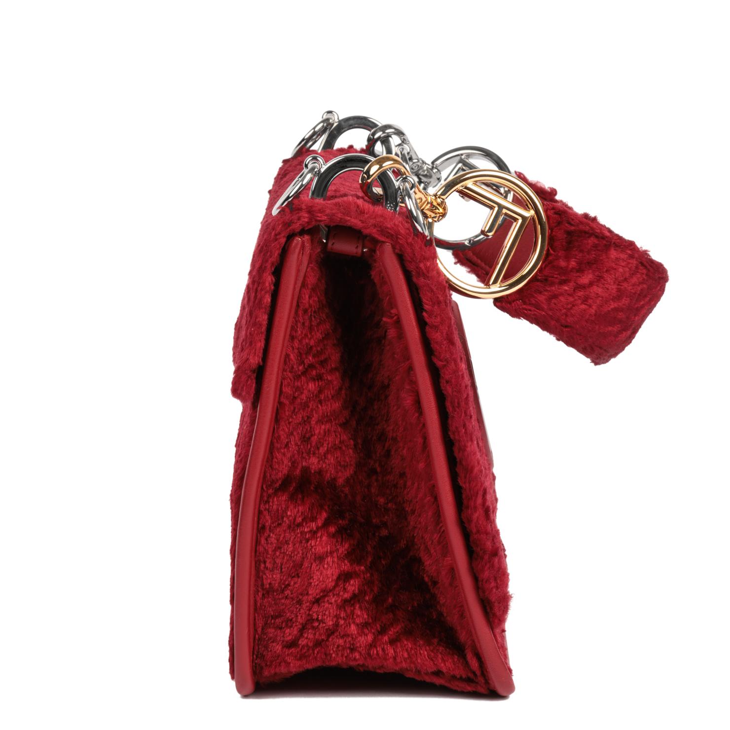 Rouge FENDI - Robe en velours rouge moyen Kan I en vente