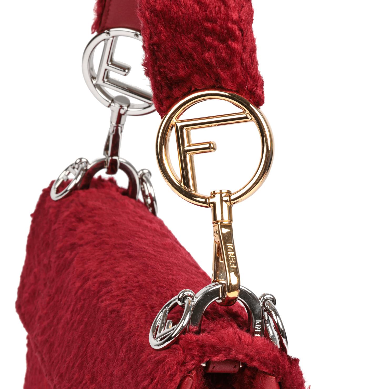 FENDI - Robe en velours rouge moyen Kan I en vente 3