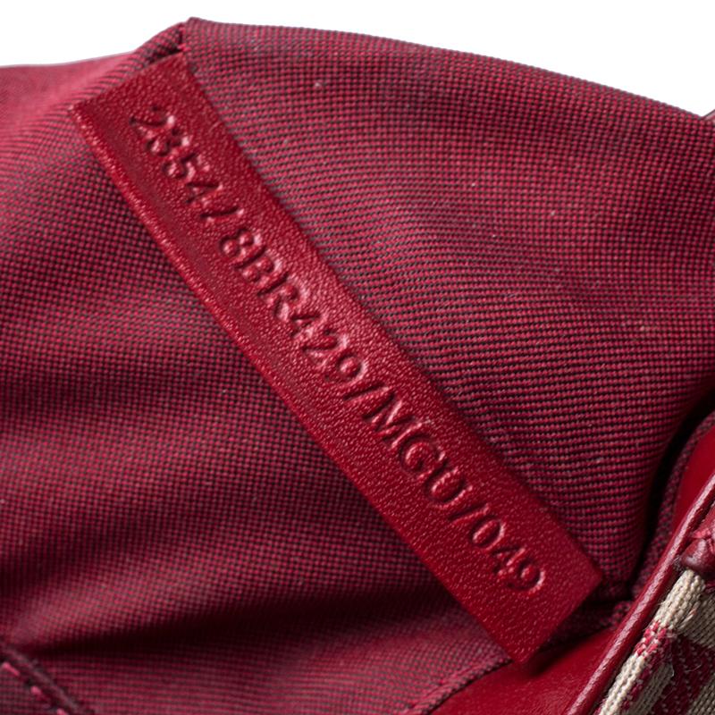 Fendi Red Zucchino Canvas and Leather Compilation Shoulder Bag 2