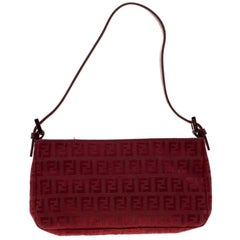 Fendi Red Zucchino Nylon Shoulder Bag