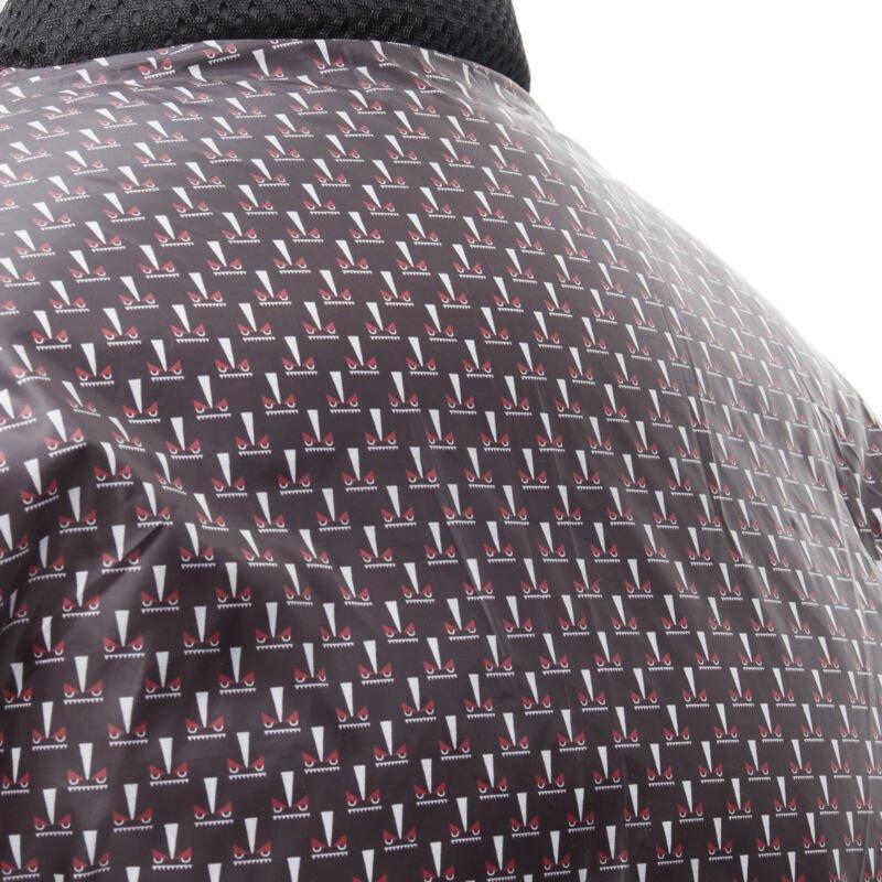 FENDI Veste polaire réversible en nylon duvet d'oie Monster Bug Eye noir EU48 M en vente 5