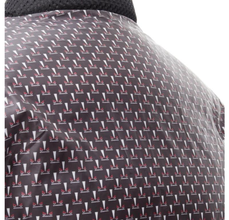 Fendi Giacca reversibile Monster Bug Eye nera in nylon con piuma d'oca EU50 L. in vendita 6