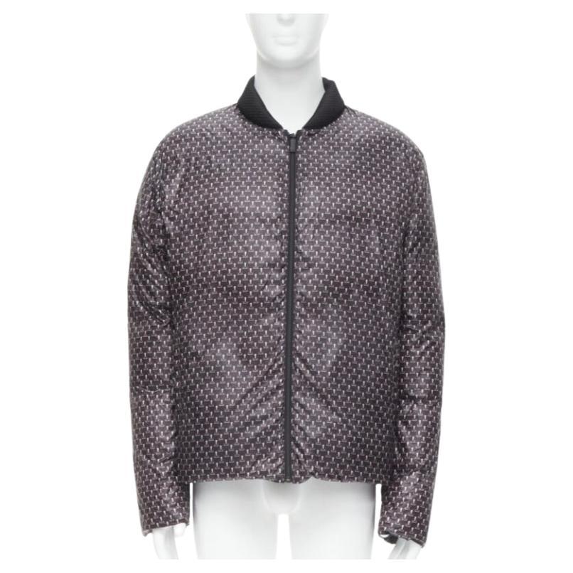 Fendi Giacca reversibile Monster Bug Eye nera in nylon con piuma d'oca EU50 L. in vendita
