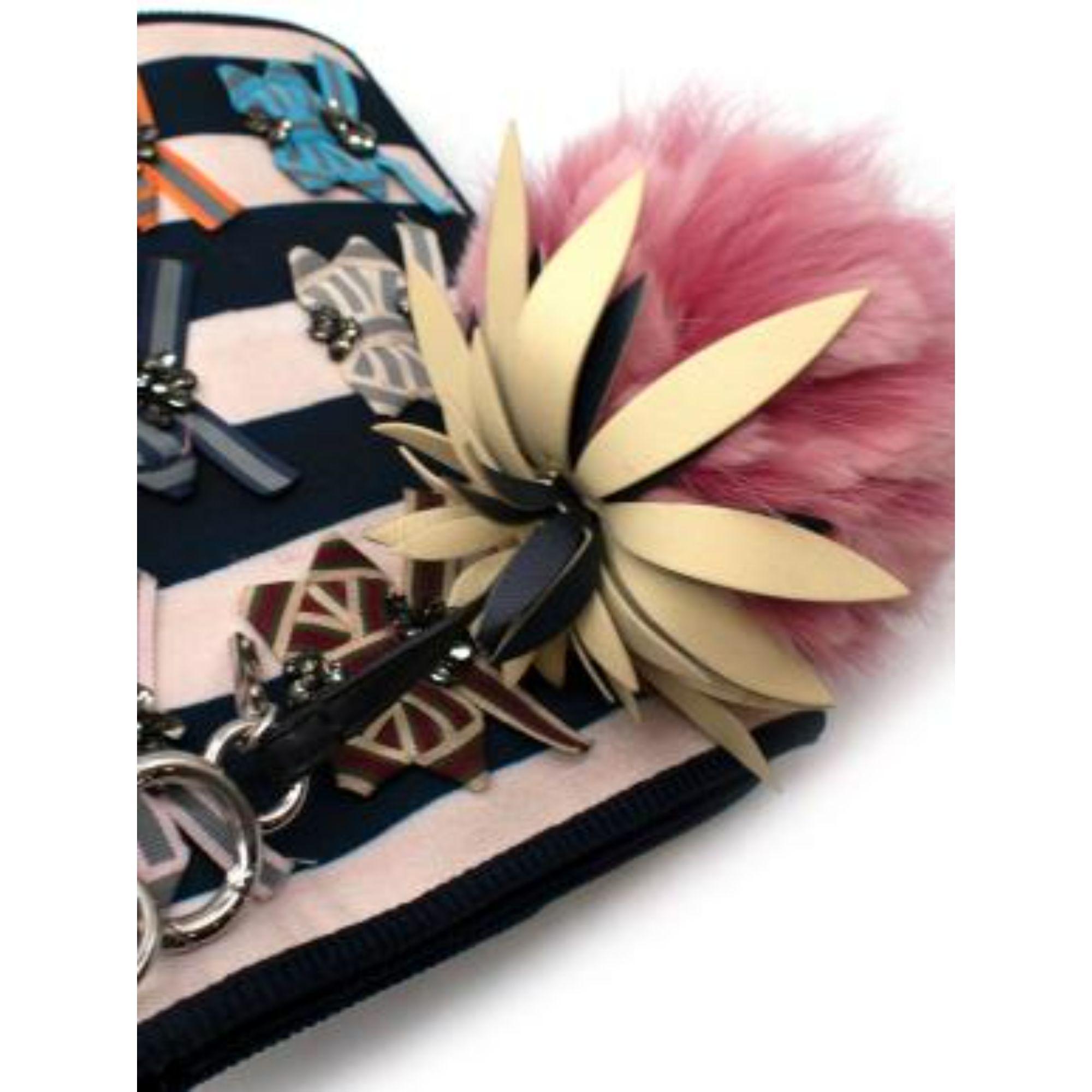 Fendi Ribbon Embellished Kan I Top Handle Bag For Sale 6