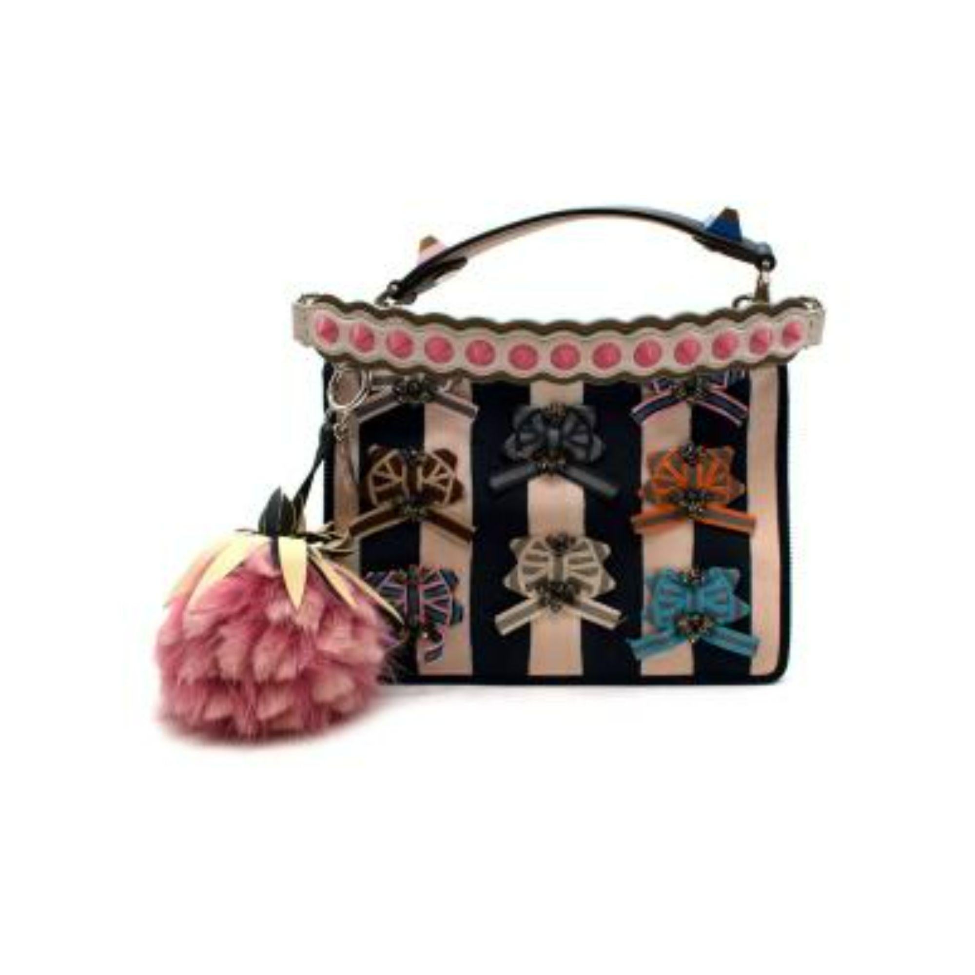 Women's Fendi Ribbon Embellished Kan I Top Handle Bag For Sale