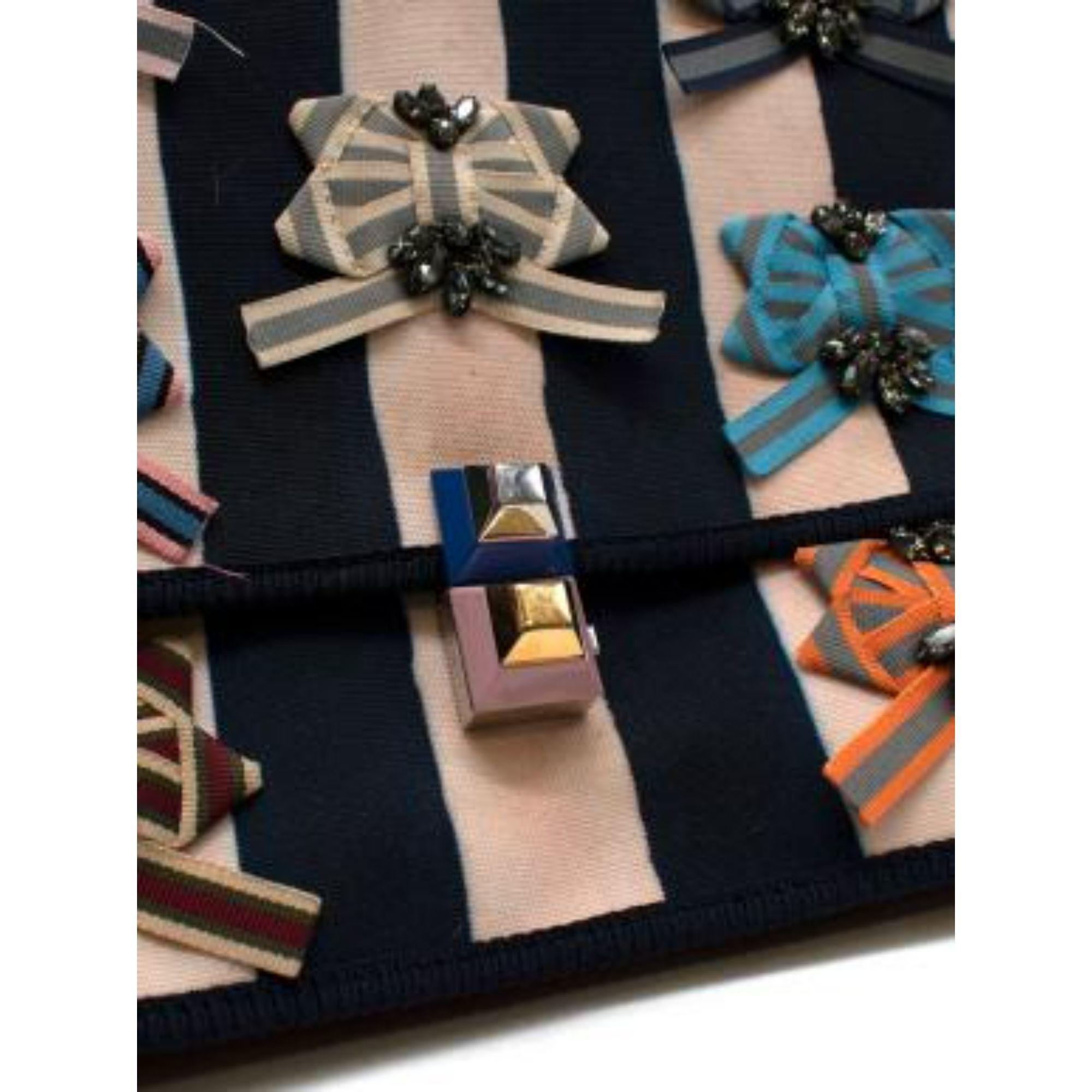 Fendi Ribbon Embellished Kan I Top Handle Bag For Sale 2