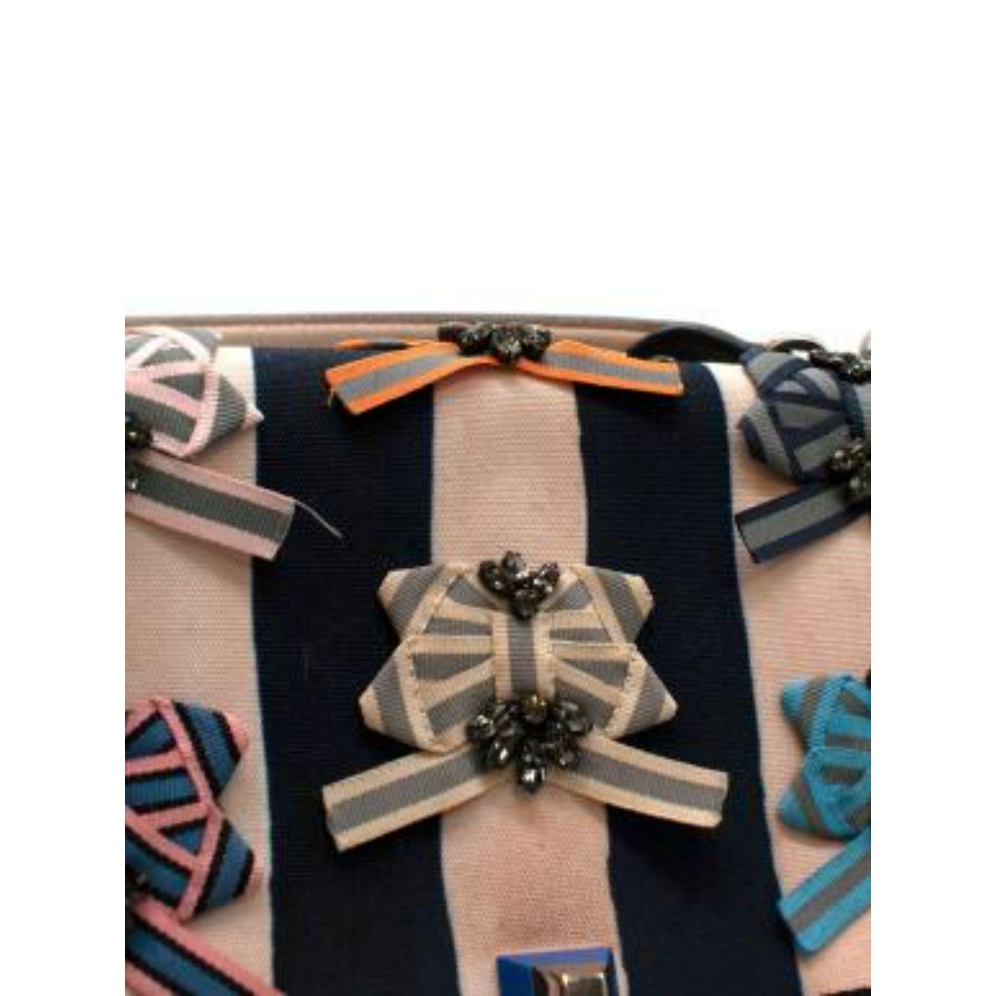 Fendi Ribbon Embellished Kan I Top Handle Bag For Sale 3