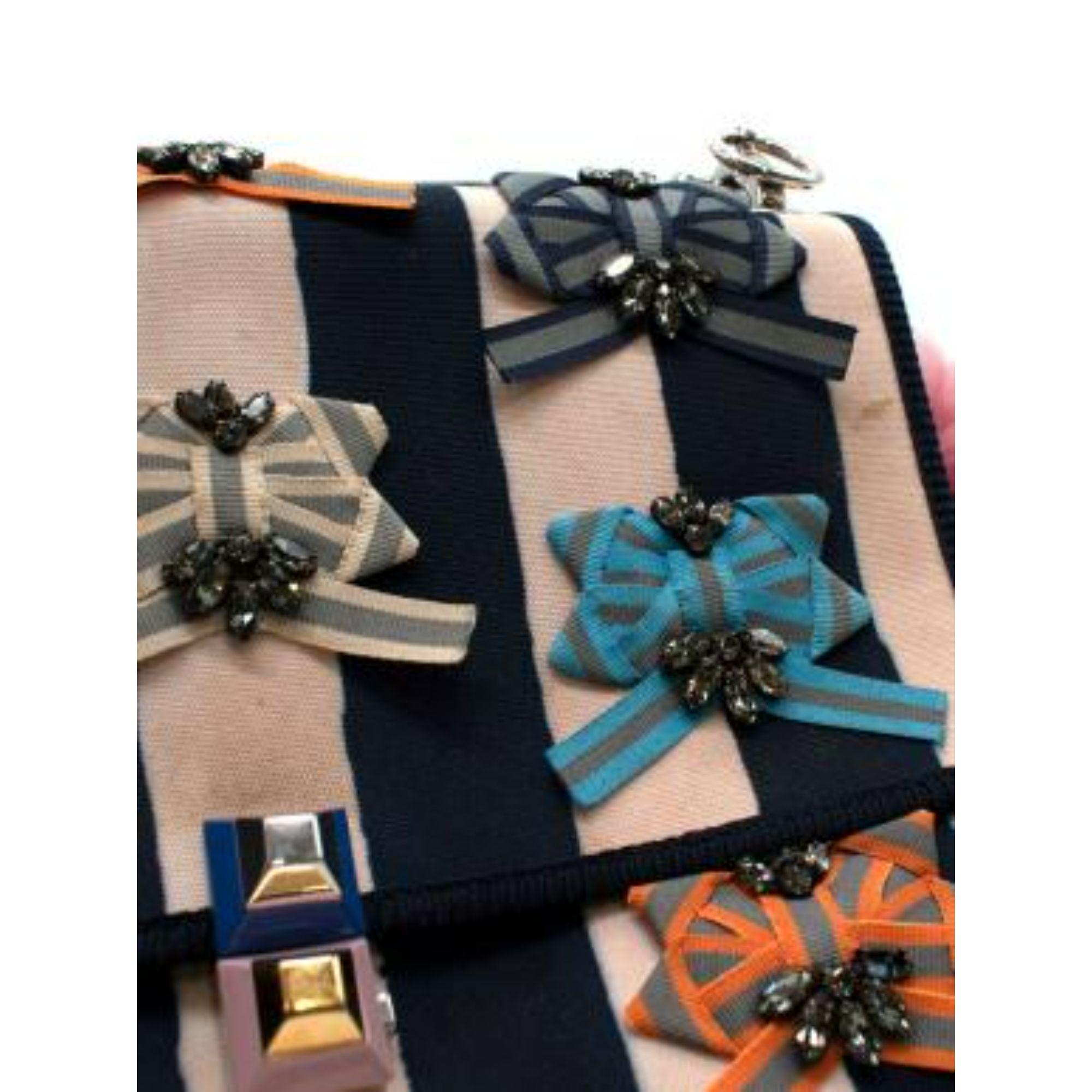 Fendi Ribbon Embellished Kan I Top Handle Bag For Sale 5
