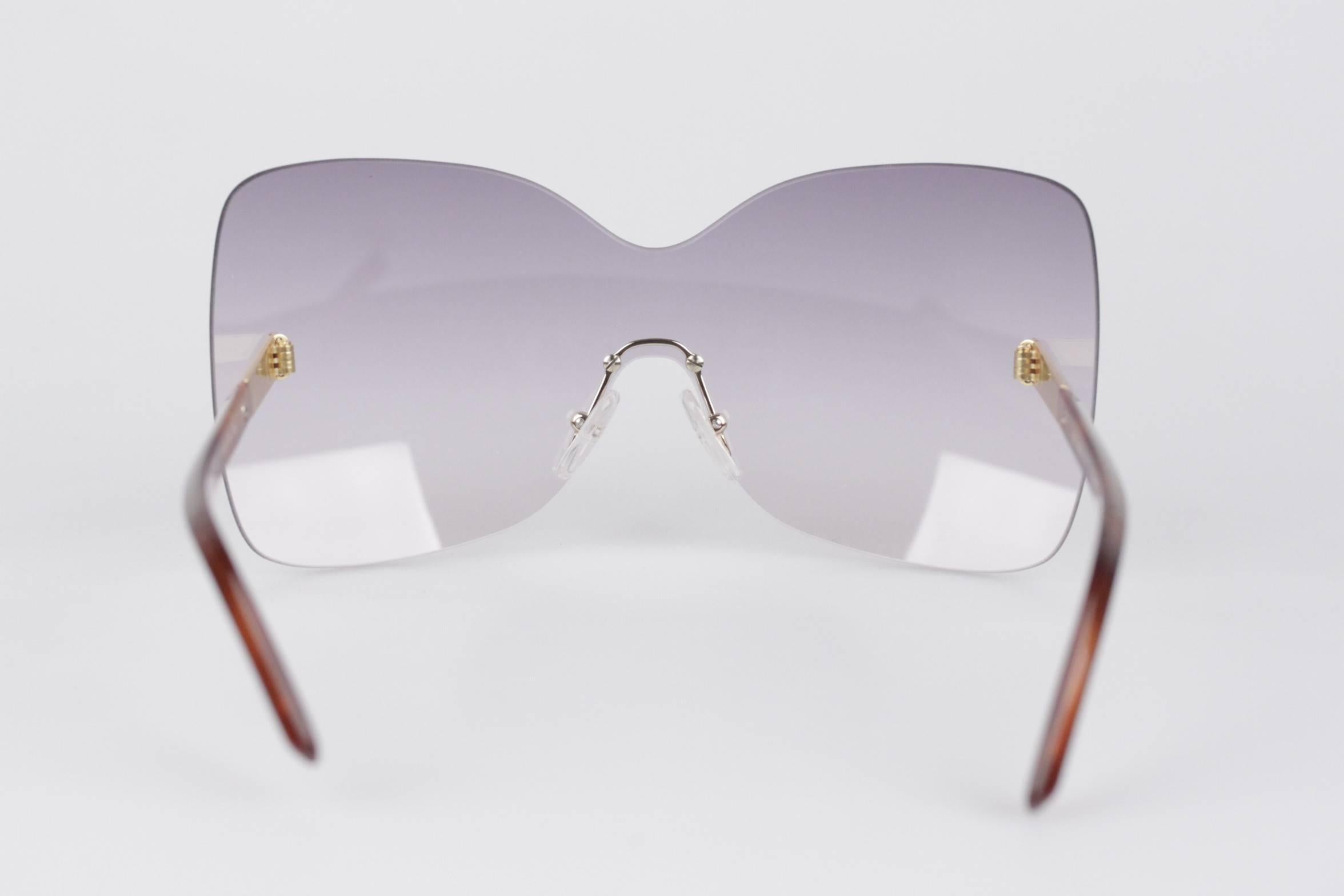 FENDI Rimless Sunglasses FS5273 513 Purple/Havana 65 mm New Old Stock 1